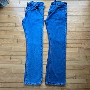 Two pair mens Levi’s jeans. #517. Size 33/34. Excellent condition